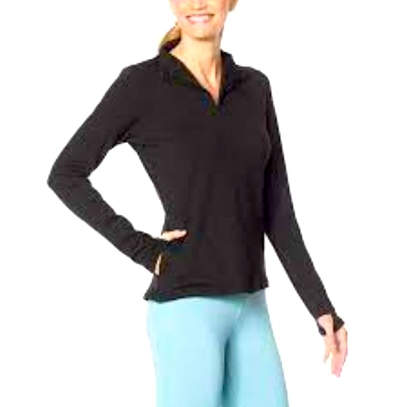 NEW! Shadow Sport Black Fitted Mock-Neck Zip Front Athletic Jacket - Picture 2 of 15